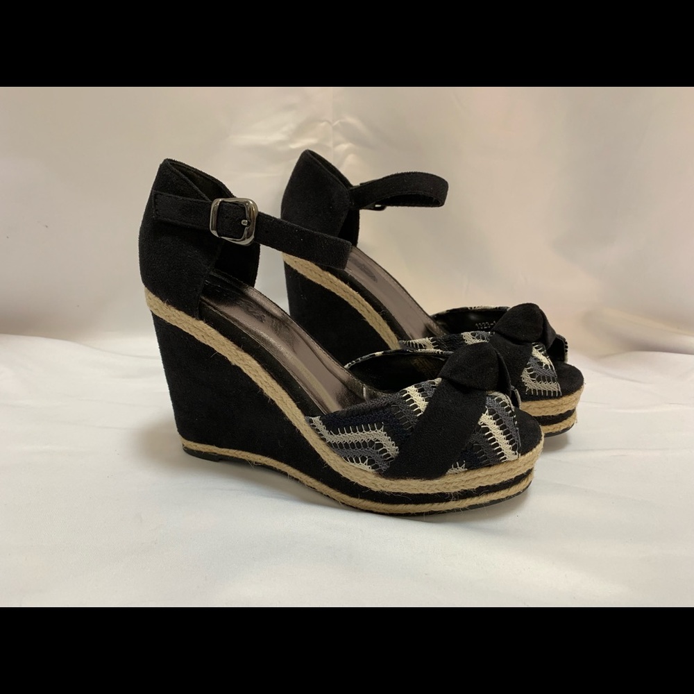 Lady Godiva platform wedge espadrilles sandals